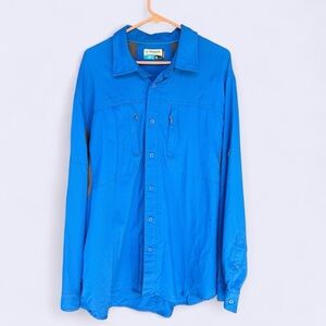 Magellan Outdoors Fish Gear Blue Performance Fishing Shirt Men’s XL